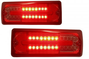 Stopuri Full LED compatibil cu Mercedes W463 G-Class 1989-2015 Rosu Fumuriu