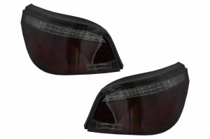 Stopuri LED Bar compatibil cu BMW Seria 5 E60 2003-2007 Rosu Fumuriu - Img 2