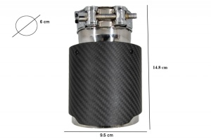 Toba Universala Ornament Sistem de evacuare Carbon Fiber Finisaj Mat 6cm/2.36inch - Img 3