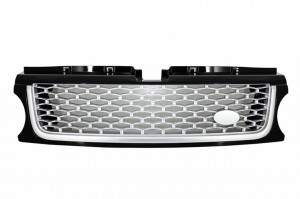 Ansamblu Grila Centrala si Grile Laterale compatibil cu Land Range Rover Sport L320 Facelift (2009-2013) Autobiography Look Negru Argintiu - Img 2