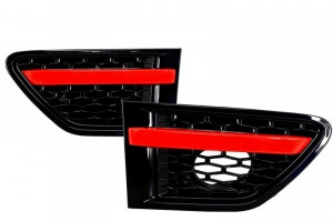 Ansamblu Grila Centrala si Grile Laterale Land ROVER Range ROVER Sport Facelift 2010-2013 L320 Autobiography Look Black Red Edition - Img 4