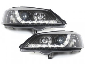 DAYLINE Headlights suitable for Opel Astra G 1997-2004 DRL Black