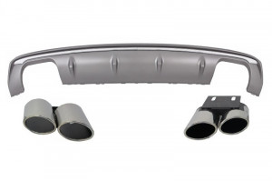 Difuzor Bara Spate compatibil cu Audi A3 8V Sedan 2012-2015 S3 Design cu Ornamente Evacuare