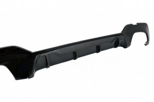 Difuzor Bara Spate compatibil cu BMW 3 Series G20 G28 Sedan G21 Touring 2019-> M340i M Look Negru cu Inserie Carbon - Img 4
