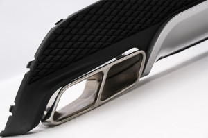 Difuzor Bara Spate Compatibil cu Mercedes CLA W117 2013-> Sport Pack cu Tipsuri de Evacuare Crom - Img 6