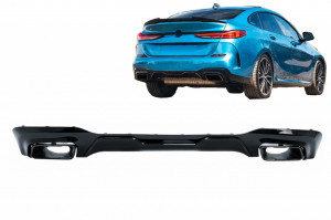 Difuzor Bara Spate cu Evacuare Dubla Negru Lucios compatibil cu BMW 2 Series F44 Gran Coupe 2020-> M235I Design - Img 2