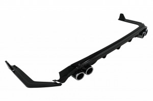 Difuzor Bara Spate cu Ornamente Bara Spate Flapsuri compatibil cu Toyota Corolla XII Sedan 2019-> Negru Lucios - Img 4