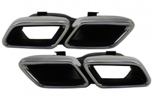 Difuzor Bara Spate cu Ornamente Evacuare compatibil cu Mercedes C-Class C205 A205 Coupe Cabriolet 2014-2019 C63 Design - Img 6