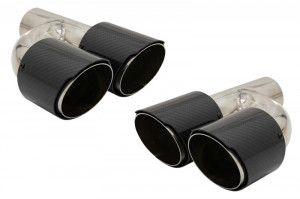 Difuzor Bara Spate cu Ornamente Sistem de evacuare Carbon Fiber compatibil cu Audi A4 B8 Pre Facelift Sedan sau Avant 2008-2011 S-Line Design doar Bara Standard - Img 2