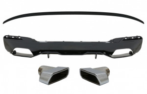 Difuzor Bara Spate cu Ornamente Tobe Crom si Eleron compatibil cu BMW Seria 5 G30 2017-2019 M Performance Design