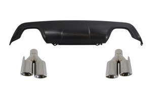 Difuzor Bara Spate cu Ornamente Tobe Evacuare compatibil cu BMW Seria 5 E60 E61 2003-2010 M-Technik Design
