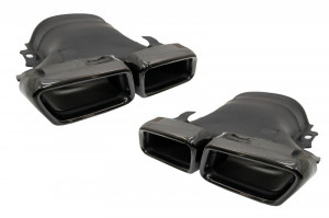 Difuzor Bara Spate cu Ornamente Tobe Negre compatibil cu Mercedes E-Class W213 AMG Line 2016-2019 E63 Design - Img 2