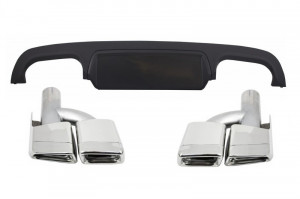 Difuzor Bara Spate cu Tobe Ornamente compatibil cu sistemul de evacuare Mercedes S-Class W221 2005-2013 Facelift S63 S65 Design