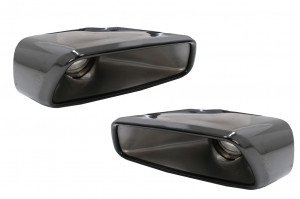 Difuzor Bara Spate Evacuare Dubla cu Eleron Portbagaj compatibil cu BMW 5 Series G30 2016-2019 540 M Performance Design Carbon Look - Img 6