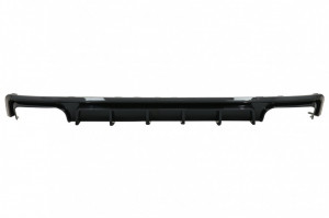 Difuzor Bara Spate si Ornamente Evacuare compatibil cu Audi A6 C8 4K Avant Sedan (2018-up) S6 Design Negru Lucios - Img 4