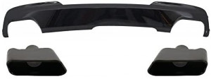 Difuzor de aer cu Evacuare Dubla Negru Lucios si Ornamente Editie Neagra BMW F10 F11 Seria 5 2011-2017 M-Technik 550i Design