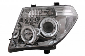 Faruri Angel Eyes compatibil cu Nissan Navara D40 2004-2009 Pathfinder R51 2005-2008 Crom - Img 2