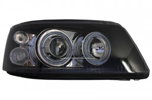 Faruri Angel Eyes compatibil cu VW Transporter T5 (04.2003-08.2009) Negru - Img 2