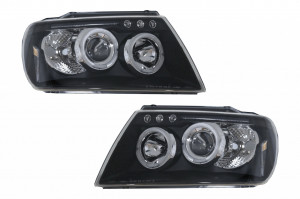 Faruri Angel Eyes compatibile cu Jeep Grand Cherokee 1999-2004 Negru