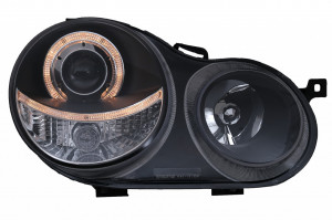 Faruri Angel Eyes Halo Rims compatibil cu VW Polo 9N 2001-2005 Negru - Img 2