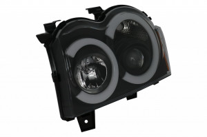 Faruri Angel Eyes TUB LED compatibil cu Jeep Grand Cherokee WK 2005-2008 Negru - Img 3
