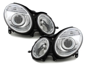 Faruri compatibil cu Mercedes E Class W211 S221 2002-2006 Sedan T-Modell Crom