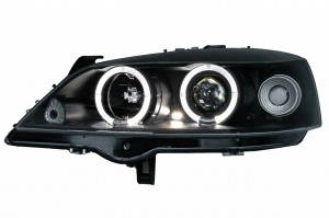 Faruri compatibil cu Opel Astra G 1997-2004 ANGEL EYES BLACK - Img 2
