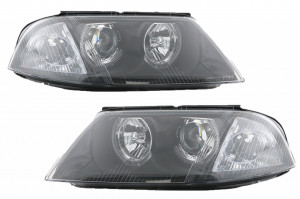 Faruri compatibil cu VW Passat B5 2000-2005 Angel Eyes Negru