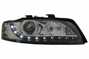 Faruri compatibile AUDI A4 B6 8E 2001-2004 LED DRL Look Black - Img 4