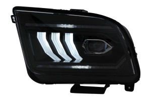 Faruri Full LED compatibil cu Ford Mustang V Pre-Facelift 2005-2009 Negru cu Semnal Dinamic Secvential - Img 3