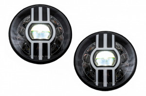 Faruri Full LED CREE Dublu Proiector compatibil cu Jeep Wrangler JK TJ LJ 1997-2006, Wrangler 2007-2014 - Img 3