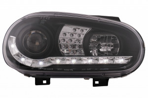 Faruri LED Daylight compatibil cu VW Golf IV 4 Cabriolet Hatchback Variant 1997-2003 Negru - Img 2