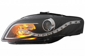 Faruri LED DRL compatibil cu Audi A4 B7 2004-2008 DAYLIGHT Negru - Img 4