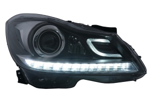 Faruri LED DRL compatibil cu Mercedes C-Class W204 S204 Facelift (2011-2014) Negru Semnal Dinamic - Img 2
