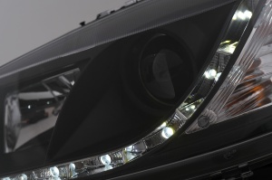 Faruri LED DRL compatibil cu Opel Astra G 1997-2004 Negru - Img 3