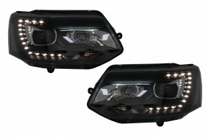 Faruri LED DRL Dayline compatibil cu VW Transporter T5 2010-2015 Negru