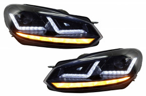 Faruri Osram LED compatibil cu VW Golf 6 VI (2008-2012) Black LEDriving Semnal Dinamic