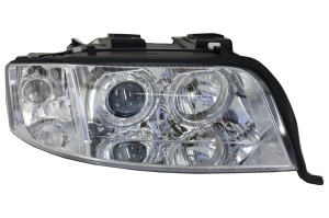 Faruri Xenon compatibil cu Audi A6 4B C5 2001-2004 Angel Eyes Crom - Img 3