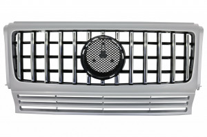 Grila Centrala compatibil cu MERCEDES G-Class W463 1990-2014 G63 GT-R Panamericana Design Argintiu