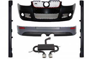 Kit Exterior compatibil cu VW Golf V Golf 5 2003-2007 GTI R32 Design cu Sistem de evacuare