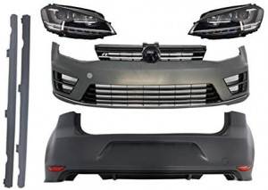 Kit Exterior Complet compatibil cu VW Golf VII 7 2013-2017 R20 R Look cu Sistem de Evacuare R Look