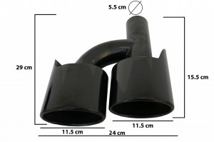 Ornamente compatibil cu sistemul de evacuare Mercedes C-Class E-Class S-Class CLS SL SLK W204 W211 W221 C63 E65 Design Negru - Img 4