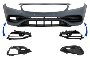 Ornamente Grile Laterale compatibil cu Mercedes Clasa A W176 2012-2018 Facelift A45 Design Negru Lucios