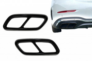 Ornamente tobe compatibil cu sistemul de evacuare Mercedes C-Class W206 S206 Sport Line 2021-> Negru Lucios