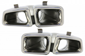 Ornamente tobe pentru sistemul de evacuare compatibil cu Mercedes M-Class W166 2012-2015 CLS-Class W218 Facellift CLS630 Crom