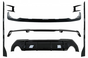 Pachet Exterior Complet Aero compatibil cu BMW Seria 1 F40 2019-> M Sport Design Negru Lucios
