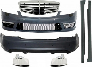 Pachet Exterior Complet compatibil cu Mercedes S-Class W221 2005-2011 cu Grila Crom si Ornamente Tobe