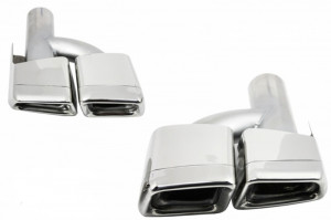 Pachet Exterior Complet compatibil cu Mercedes S-Class W221 2005-2011 cu Grila Negru Lucios si Ornamente de Evacuare - Img 7