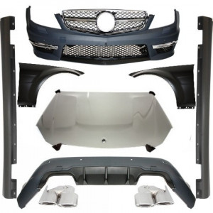 Pachet exterior Conversie Complet compatibil cu Mercedes W204 2011-2014 Facelift C63 Design