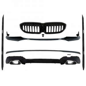 Pachet Exterior Extensii compatibil cu BMW Seria 3 G20 Sedan G21 Touring 2018-2019 M340i Design Negru Lucios